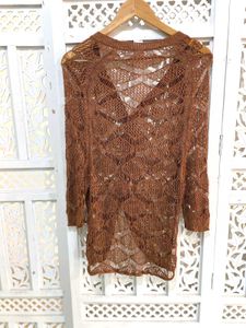 Earthy Open Weave Cardigan B