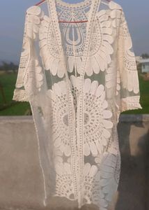 Cotton+Georgette Net Shrug