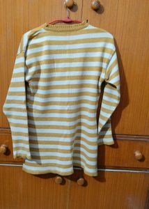 Yellow And White Woolen Kurti