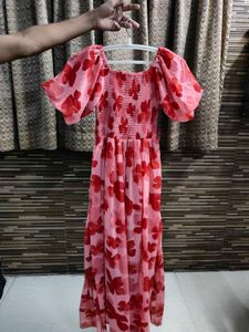 One Piece Red Printed Dress | Casual | XXL