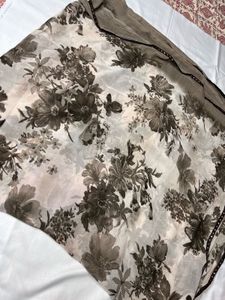 Charcoal Grey Georgette Gotta Patti Saree