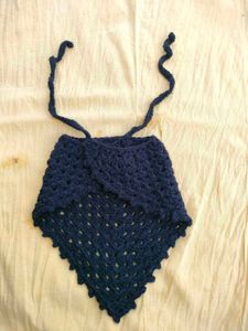 Crochet black bandana headband