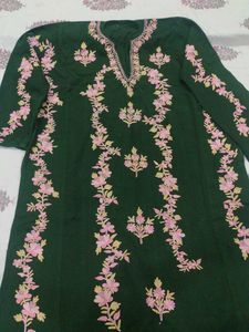 Embroidered Green Kurta