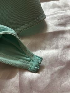 Mint Green Ribbed Bra