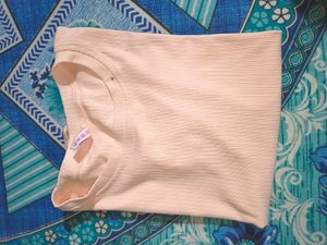 Peach Ribbed T-Shirt