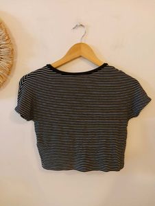 Zara Striped Cropped Tee