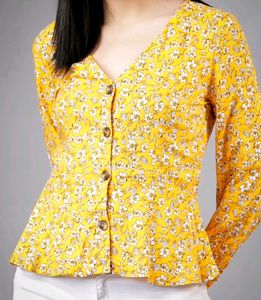 Floral Printed Peplum Top