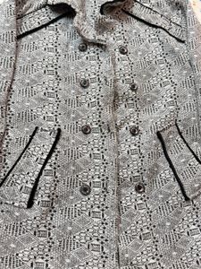 Patterned Grey Knit Jacket