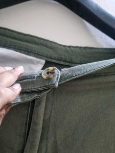 Olive Green Casual Pants