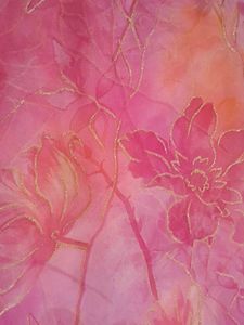 Elegant Pink Floral  Jari Saree