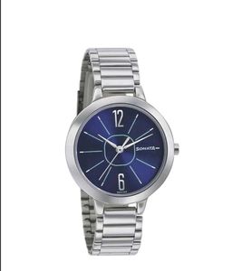 Sonata Steel Daisies Blue Dial Women Watch