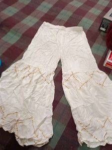 White &amp; Gold Palazzo Pants