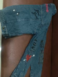 Denim Jacket with Graffiti