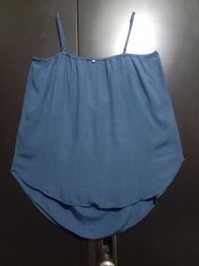 Blue V-Neck Tank Top