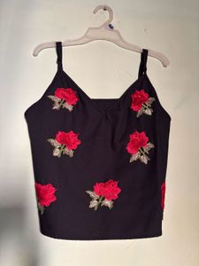 Rose Embroidered Cami Top
