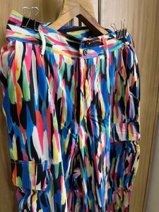 Multicolored Abstract Print Cargo Pants