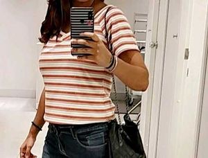 Striped V-Neck Tee