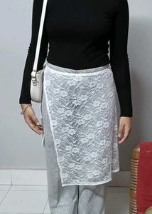 Floral Lace Sheer Skirt