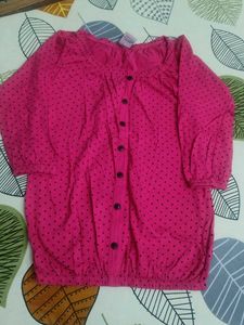 Cute Pink Polka Dot Top
