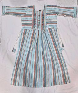 Striped Embroidered Kurta