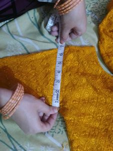 Mustard Yellow Embroidered Kurti