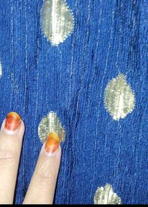 Elegant Blue Dupatta with Silver Detail