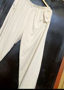 Cream Trouser Black Lining Print For 36 Waist