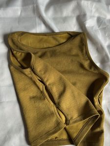 olive crop top with cuts