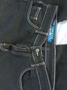 Black Carpenter Denim Slim Baggy Pant