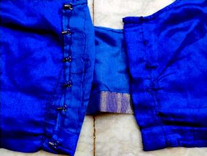 Poly Silk Blue Colour Blouse