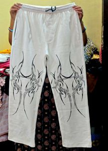 Graphic Print White Sweatpants