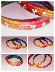 Rainbow Rhinestone Bangles