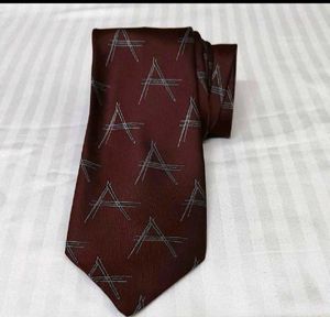 Grace Men Burgundy 'A' Pattern Printed Tie