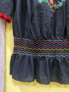 Embroidered Black Top Bust 34-38