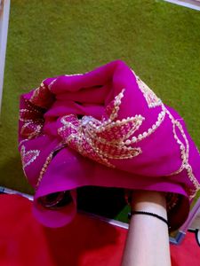 Ornate Magenta Saree Intricate Santara Pattern