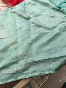 Elegant Teal Embroidered Pyar Wear Saree