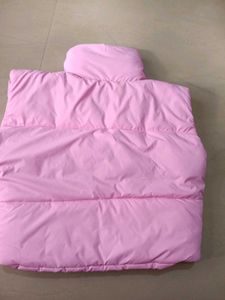 Trendy Pink Puffer Vest, M Size