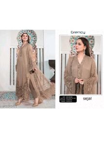 Elegant Brown Embroidered Salwar Kameez