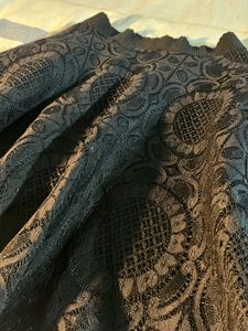 Net Detailing A Line Black Skirt For Women