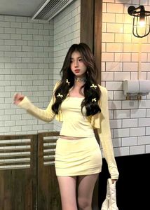 y2k conquete yellow co ords set dress