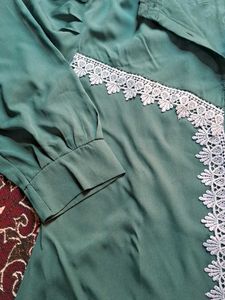 Elegant Green Kurti With Lace In Size XL