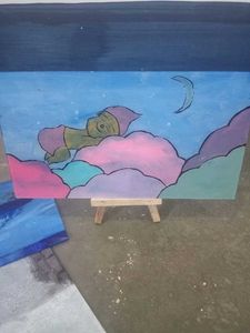 Dreaming Baby Glass Painting