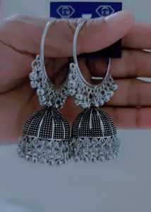Silver Jhumka Earrings