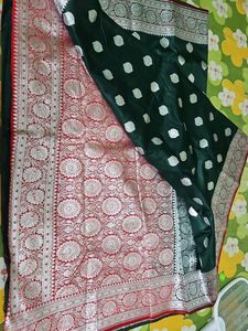 Elegant Green Banarasi Saree