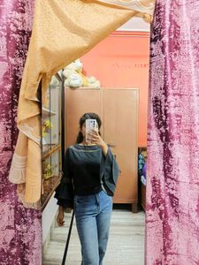 Grey Bell Sleeves Top