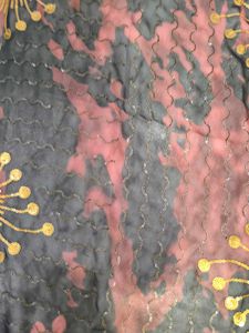 Black and brown tie-dye saree with sequins