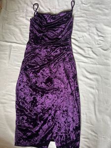 Purple Bodycon Velvet Dress