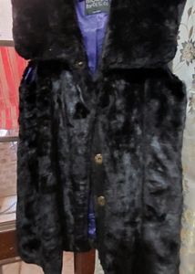 Black Faux Fur Vest