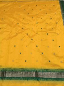 Pure Kanjeevaram Silk Saree Yellow &amp; Green