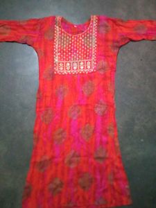 Red Embellished Kurti